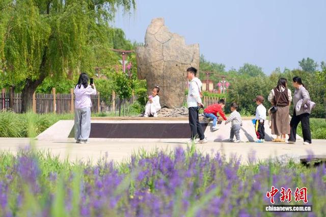 图为甲骨雕塑吸引市民打卡。中新社记者 李超庆 摄