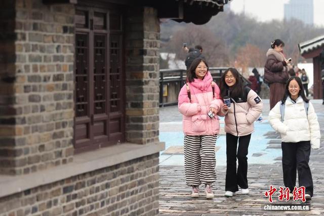 1月1日，江苏南京，民众登上有着六百多年历史的明城墙，登高望远迎新年。中新社记者 泱波 摄