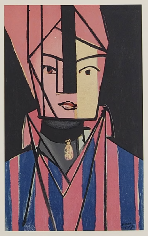 《白与粉的头像》马蒂斯版画作品