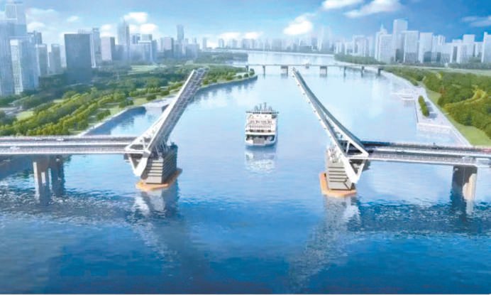 　　开启式安阳桥效果图。