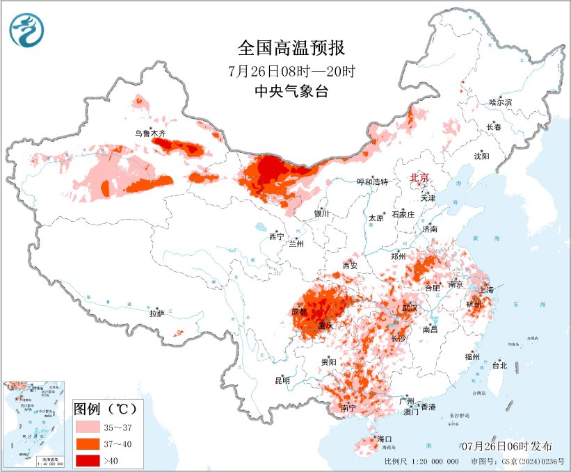 图4 全国高温预报（