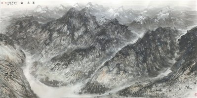 中国画《莽昆仑》，作者秦建新