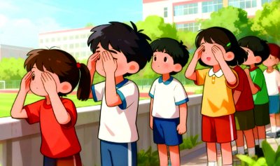     远眺和眼保健操预防近视