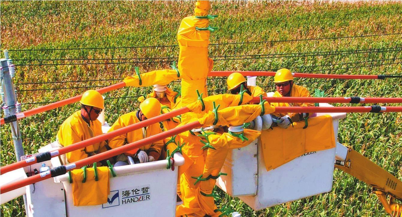 国网阜新供电公司开展不停电作业。 徐海亮 摄