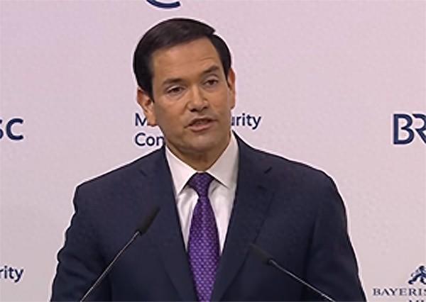 当地时间2月14日，鲁比奥在慕安会上发表演讲。 视频截图