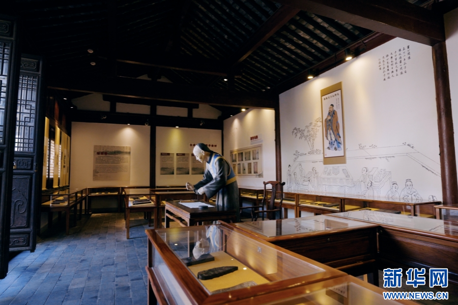 学政考棚里的展陈（9月17日摄）。新华网发（刘小戌 摄）  