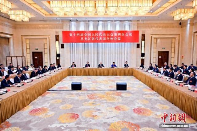 3月7日，十四届全国人大四次会议黑龙江省代表团举行开放团组会议。 郭俊峰 摄