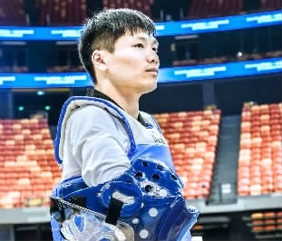     刘英杰在比赛现场。   受访者 供图