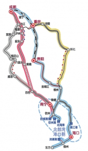 西部陆海新通道铁路通道规划建设示意图 蜀道铁路投资集团供图