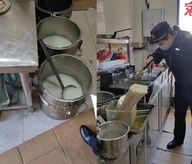 拼版照片。左图为某外卖店场景，右图为市场监管执法人员开展现场检查。新华每日电讯记者 刘振坤 摄