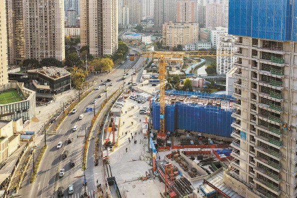 南北通道四平路工作井开工 本报记者 陈梦泽 摄