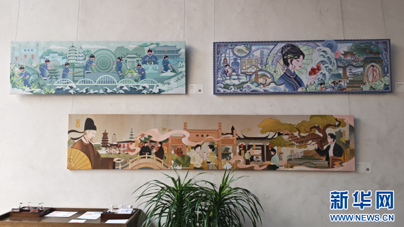 每一幅作品都是一扇展示福州的窗口。新华网 刘丰 摄
