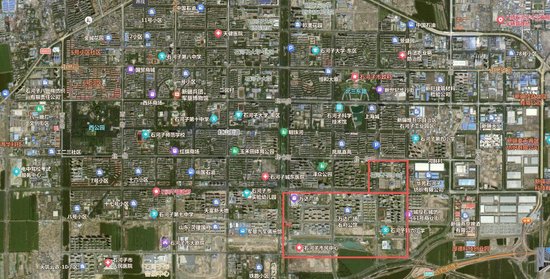 图3：石河子天山路以南建成了成片商业、住宅等；资料来源：百度地图，申万宏源研究