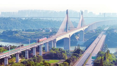 泸州金山沱江铁路大桥。蜀道铁路投资集团供图