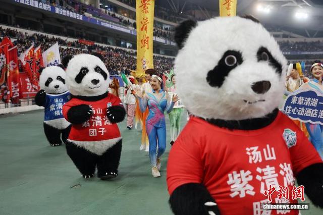 图为来自南京紫清湖旅游度假区的演员在比赛中场巡游。中新社记者 泱波 摄